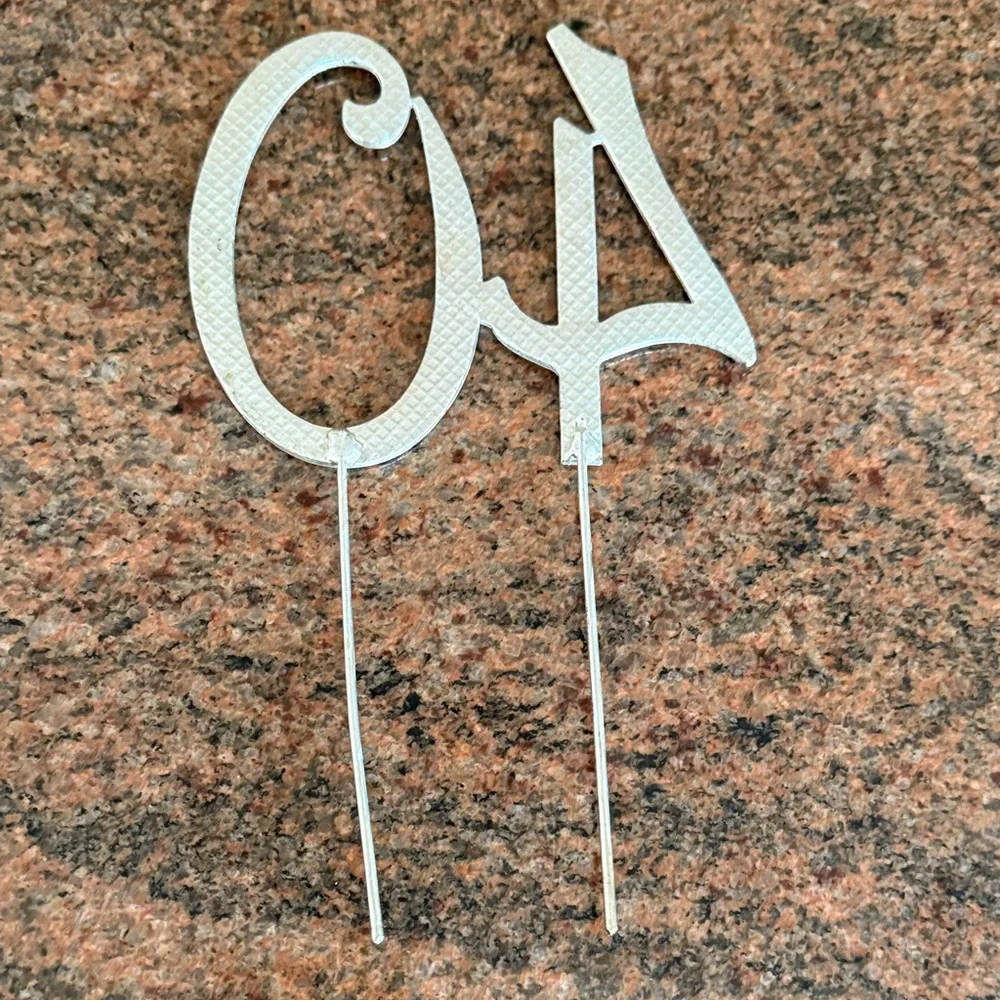 Elegant Silver 40th Birthday Cake Topper